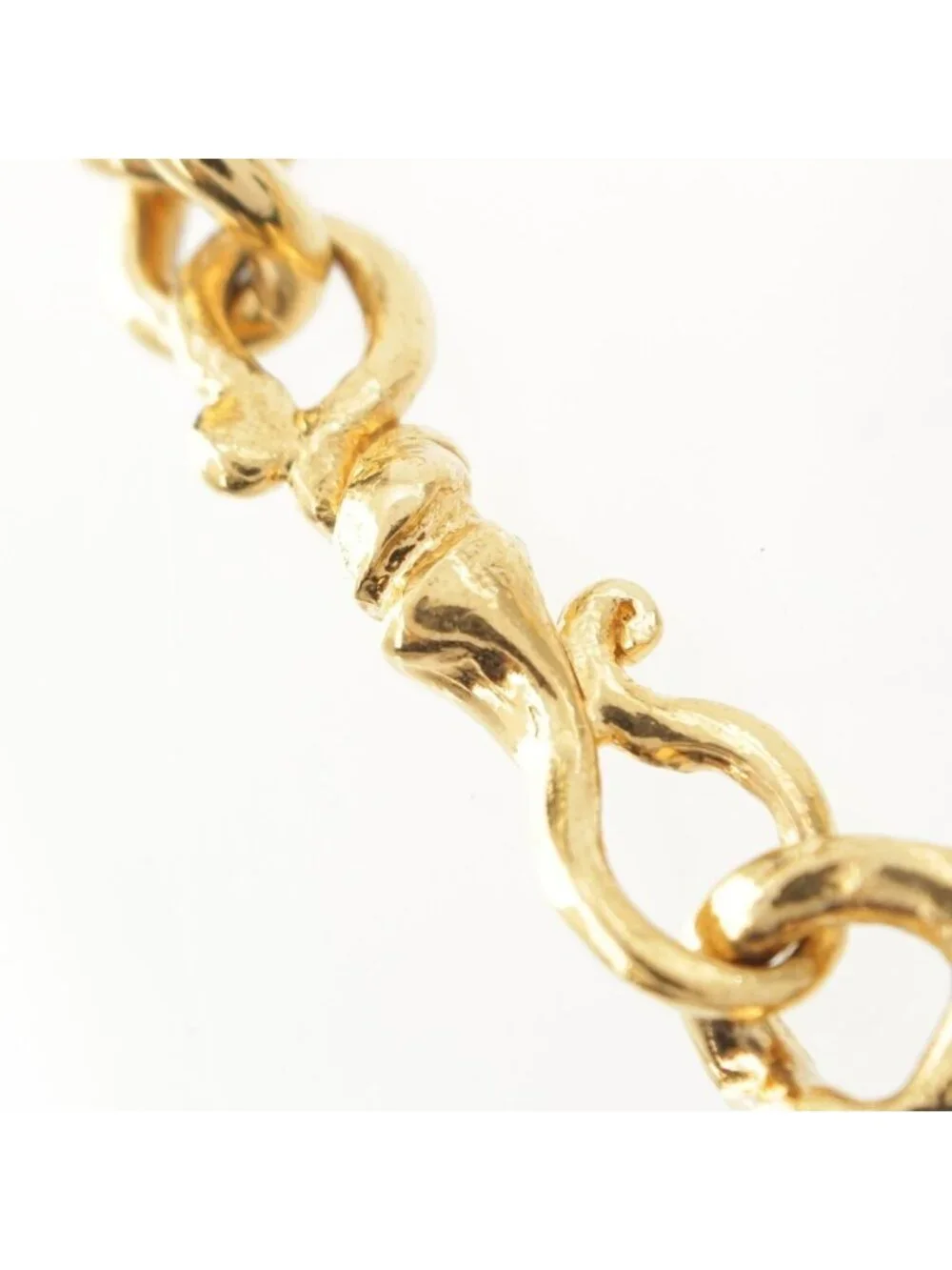 Saint Laurent Vintage Lion Medallion Animal Necklace Gold